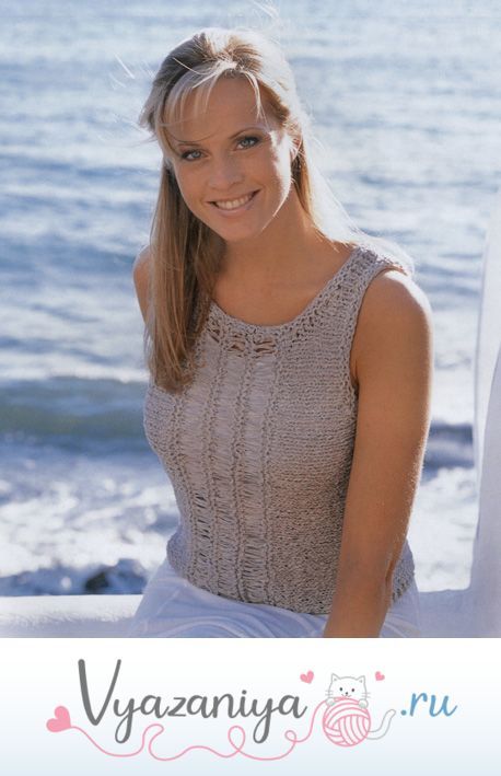 Топ с узором со спущенных петель