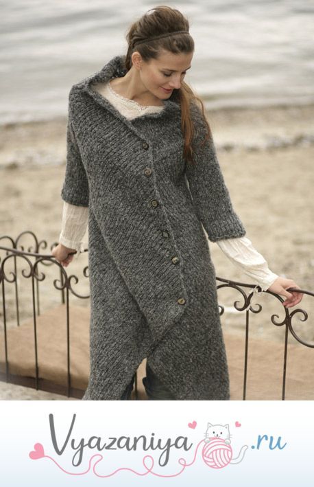 Длинный вязаный жакет