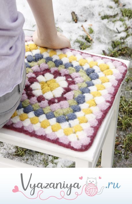 Коврик на стул крючком