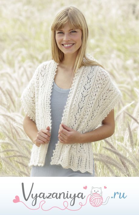 Ажурная шаль спицами