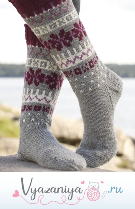 Сентябрьские носочки спицами