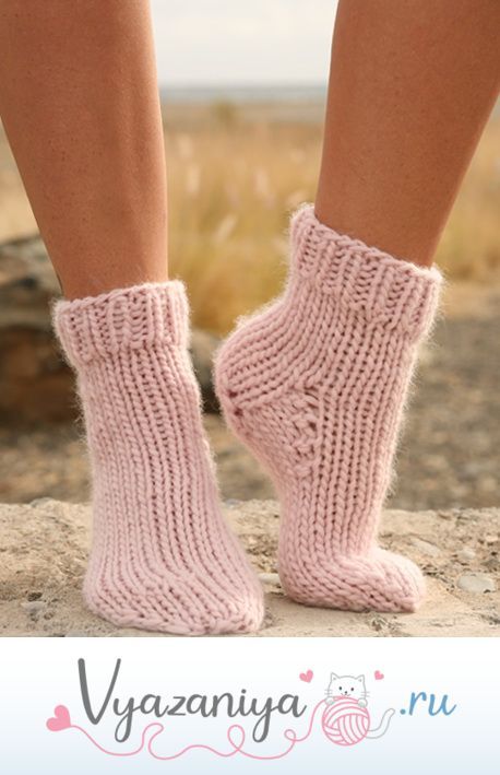 Носочки платочной вязкой