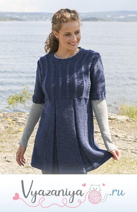 Вязаная туника с косами