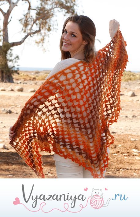 Шаль крючком: Огонь / Fire