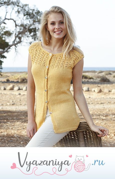 Жакет спицами: Ваниль / Vanilla