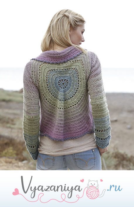 Жакет крючком: Летний круг