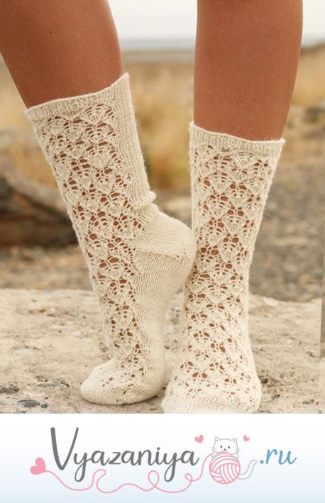 Ажурные носочки спицами