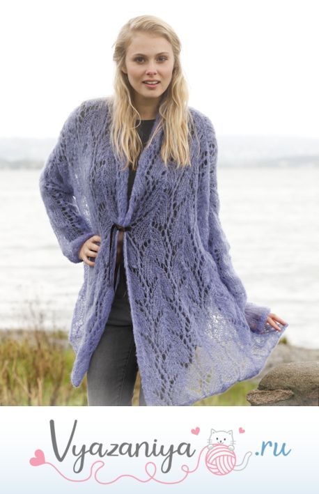 Свободный жакет: Голубые листья